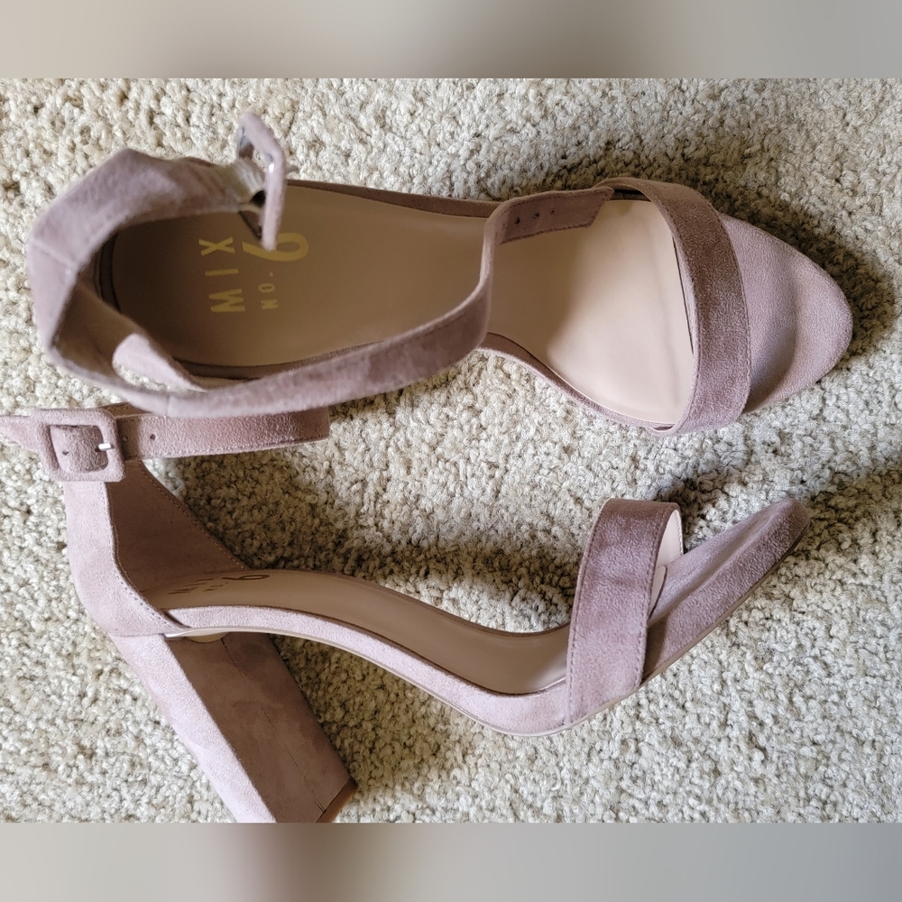 Blush nude open toed heels